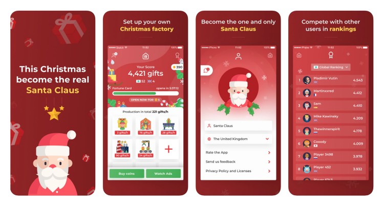 Создавайте собственные фабрики и производите подарки, например, Санта-Клауса, в новой мобильной игре Santa Simulation Christmas Tycoon для детей, подростков и взрослых